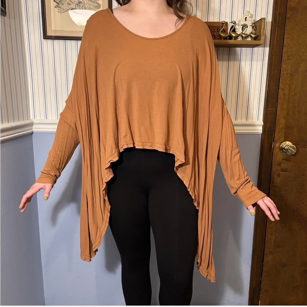 Flowy Tan Long Sleeve Top